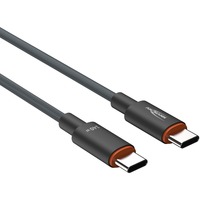 Ansmann USB 2.0 Kabel, USB-C Stecker > USB-C Stecker anthrazit, 60cm, PD 3.1, Laden mit bis zu 140 Watt, gesleevt