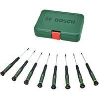 Bosch Heimwerken & Garten Präzisions-Schraubendreher Set, 8 teilig grün/schwarz, Schlitz, Sechsrund und Kreuzschlitz