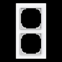 Busch-Jaeger Abdeckrahmen zweifach, Typ 1722-44G, Kunststoff, glänzend, Schutzart IP20 weiß (glänzend), Retail