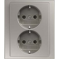 Busch-Jaeger Schutzkontaktsteckdose Doppelsteckdose 202 EUJB-866 edelstahl, Retail
