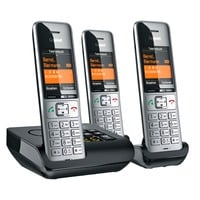 Gigaset COMFORT 500A Trio, analoges Telefon silber/schwarz, 3 Mobilteile
