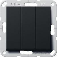 Gira Wippschalter British Standard dreifach mit Wippen Ausschalter schwarz, Retail