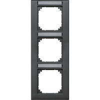 Merten Rahmen drei fach beschriftbar senkrecht anthrazit, Retail