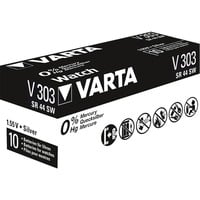 Varta Silberoxid-Knopfzelle 303, Batterie silber, 10 Stück