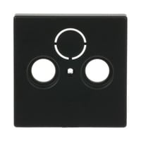 Busch-Jaeger Zentralscheibe matt für Antennendose 2-Loch, Typ 1743-885, Kunststoff, Unterputz, Zentralplatte schwarz (matt), Retail