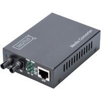 Digitus Fast Ethernet Medienkonverter RJ-45 auf ST-Duplex schwarz