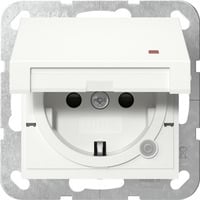 Gira Schutzkontaktsteckdose Typ F 16 Ampere 250 Volt mit Klappdeckel und Kontrolllicht weiß, Retail