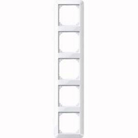 Merten Rahmen fünffach waagerecht und senkrecht, Typ 389525, glänzend, antibakteriell, Thermoplast weiß (glänzend), Retail