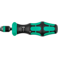 Wera 838 RA-R L Bits-Handhalter mit Ratschenfunktion, Schraubendreher schwarz/grün, 1/4", mit Rapidaptor Schnellwechselfutter