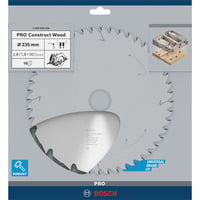 Bosch Kreissägeblatt Construct Wood, Ø 235mm, 16Z Bohrung 30mm, für Handkreissägen