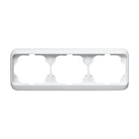 Busch-Jaeger Rahmen dreifach waagerecht alpha studioweiß hochglanz 1723-24G weiß (glänzend), Retail