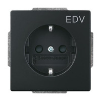 Busch-Jaeger Steckdosen-Einsatz für EDV-Anwendungen mit erhöhtem Berührungsschutz schwarz, Retail