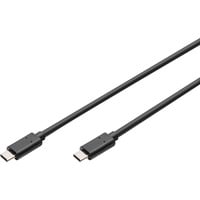 Digitus USB 2.0 Anschlusskabel USB-C > USB-C schwarz, 1,8 Meter, PD, Laden mit bis zu 15 Watt