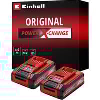 EINHELL Akku Power-X-Change TWIN-PACK 18Volt 4,0Ah rot/schwarz, 2 Stück, ohne Ladegerät