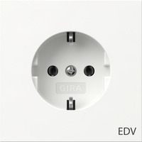 Gira Schutzkontaktsteckdose Typ F 16 Ampere 250 Volt mit Aufdruck EDV weiß, Retail