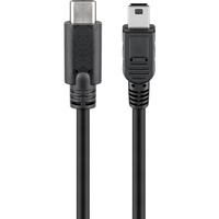 goobay USB 2.0 Kabel, USB-C Stecker > Mini-USB Stecker, Adapter schwarz, 50cm