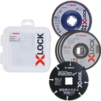 Bosch X-LOCK Trenn- und Fächerschleifscheiben-Set 125mm, CMW, Trennscheibe 5-teilig