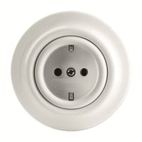 4011395158616 - Steckdosen Einsatz Porzellan CEE 7 3 Typ F mit Erdungsclips und Durchschleiffunktion