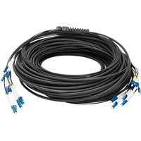 Digitus Glasfaser Universal Breakout Kabel, Duplex, LC/UPC Stecker, Singlemode OS2 schwarz, 30 Meter, vorkonfektioniert