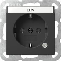 Gira Steckdose Kontrollleuchte und Beschriftungsfeld schwarz, Retail