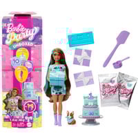 Mattel Barbie Party Unboxed Haustier Geburtstag Serie - blaues Kleid, Puppe 
