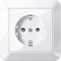 Merten Schutzkontaktsteckdose mit voller Abdeckplatte Retail