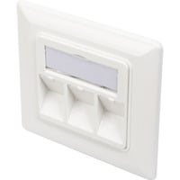 Digitus Leerdose für Keystone Module, 3x RJ-45, Anschlussdose weiß, 45° Auslass