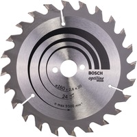 Bosch Professional PRO Wood Kreissägeblatt, Ø 160mm, 24Z Bohrung 20mm, für Handkreissägen