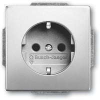Busch-Jaeger Schutzkontakt Steckdosen Einsatz edelstahl, Retail