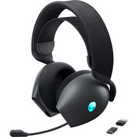 Dell Alienware Tri-Mode Wireless AW725H Dark Side of the Moon, Gaming-Headset schwarz, Hi-Res Audio, Bluetooth, 2,4 GHz, Kabel