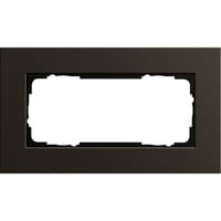 Gira Abdeckrahmen zweifach ohne Mittelsteg Aluminium, Abdeckung braun, Retail