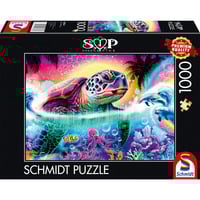 Schmidt Spiele Sheena Pike: Neon-Schildkröte, Puzzle 1000 Teile