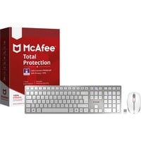 CHERRY DW 9100 SLIM + McAfee Bundle, Desktop-Set weiß/silber, DE-Layout, SX-Scherentechnologie