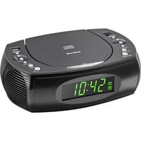 Karcher UR 1308, Radiowecker schwarz, UKW-Radio, CD-Player, USB-Ladefunktion