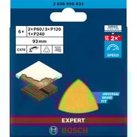 Expert C470 Schleifblatt-Set, 93mm, K60 / 120 / 240 6-teilig, für Deltaschleifer