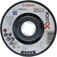 Bosch X-LOCK Schruppscheibe Expert for Metal, Ø 115mm, Schleifscheibe Bohrung 22,23mm, A 30 T BF, gekröpft