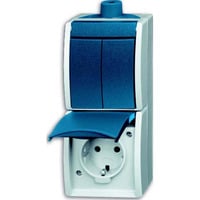 4011395047156 - 2601 5 20 EW-53-503 Feuchtraum-Schalterprogramm Schalter Steckdosen Kombination Ocean Aufputz Blau Grün