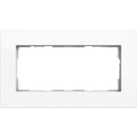 Gira Abdeckrahmen zwei-fach Aluminium lackiert, Abdeckung weiß, Retail