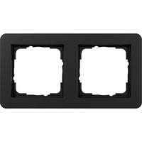 Gira Abdeckrahmen zweifach, lackiert, matt, aus Thermoplast, bruchsicher schwarz (matt), Retail