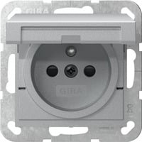 Gira Steckdose mit Erdungsstift und Klappdeckel mit erhöhtem Berührungsschutz aluminium, Retail