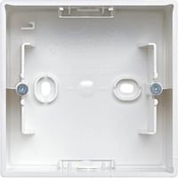 Busch-Jaeger Aufputz-Gehäuse für Einsätze und Zentralscheiben mit Abdeckrahmen, Typ 1701-914 weiß (glänzend), Retail