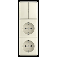 Busch-Jaeger Kombination Wippschalter 2601 5 20 2 EAPBJ522 weiß, Retail