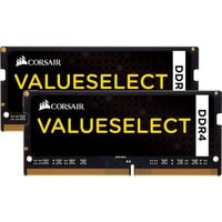 Corsair ValueSelect SO-DIMM 16 GB DDR4-2133 (2x 8 GB) Dual-Kit, Arbeitsspeicher schwarz, CMSO16GX4M2A2133C15, Value Select