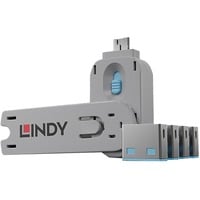 Lindy USB Typ A Port Schlüssel mit 4 Schlössern, Schloss Code Blau
