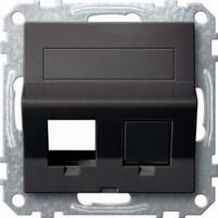 Merten Schrägauslass zweifach mit Tragring, Abdeckung anthrazit, Retail