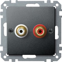 Merten Steckdose mit zwei Chinch-Steckbuchsen für Audio Anschluss anthrazit, Retail