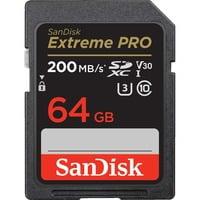 SanDisk Extreme PRO 64 GB SDXC, Speicherkarte schwarz, UHS-I U3, Class 10, V30