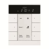 Busch-Jaeger Raumtemperaturregler 6-fach mit Bedienfunktion Typ SBR/U6.0.11-84 weiß (glänzend), Retail