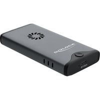 DeLOCK USB-C 40 Gbps für M.2 NVMe PCLe SSD mit Lüfter, Laufwerksgehäuse grau/schwarz, werkzeugfrei