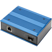 Digitus Industrieller Gigabit Ethernet PoE+ Medienkonverter SFP Open Slot, ohne SFP Modul